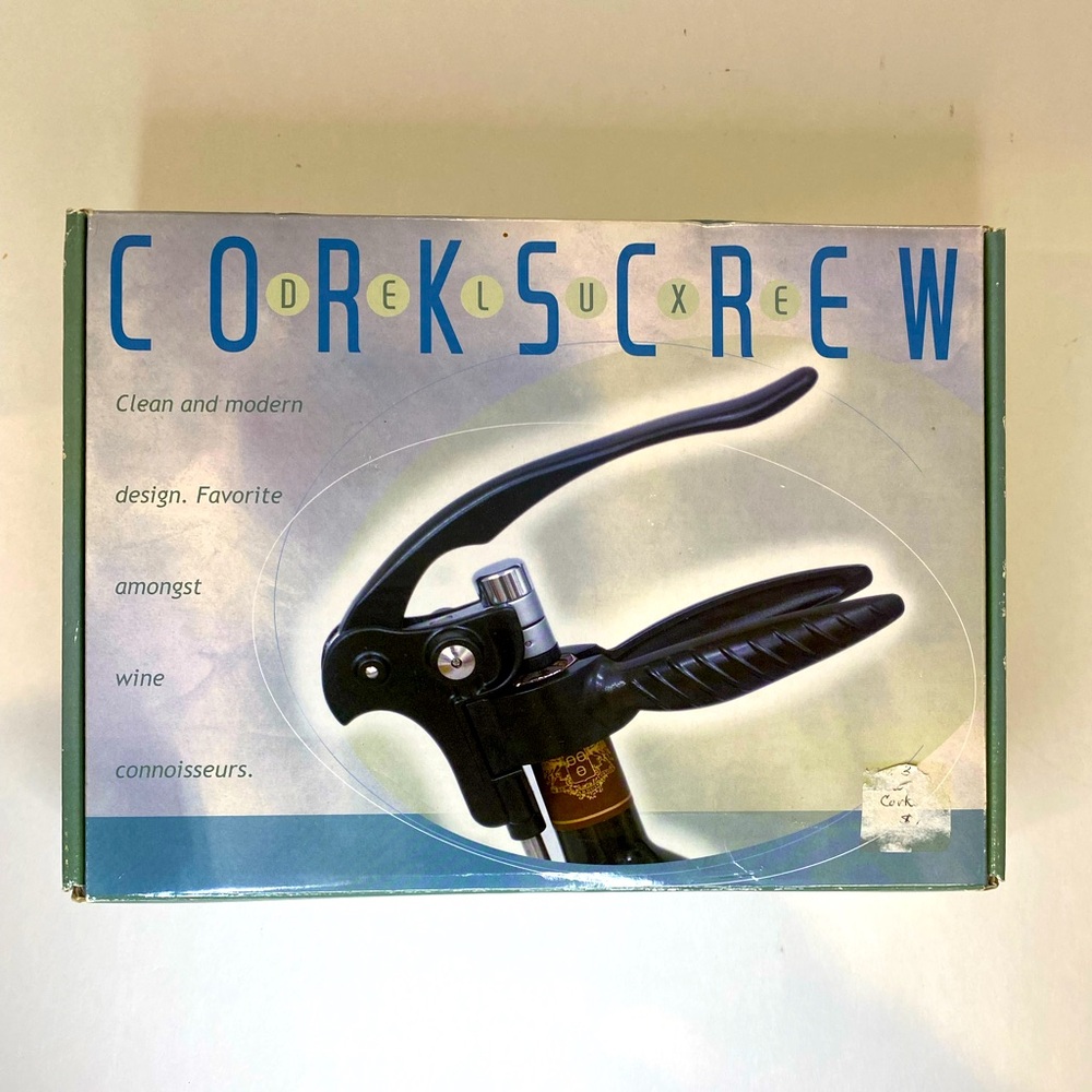 New in Box Deluxe Corkscrew for Wine Bottles.Includes Use and Care Instructions